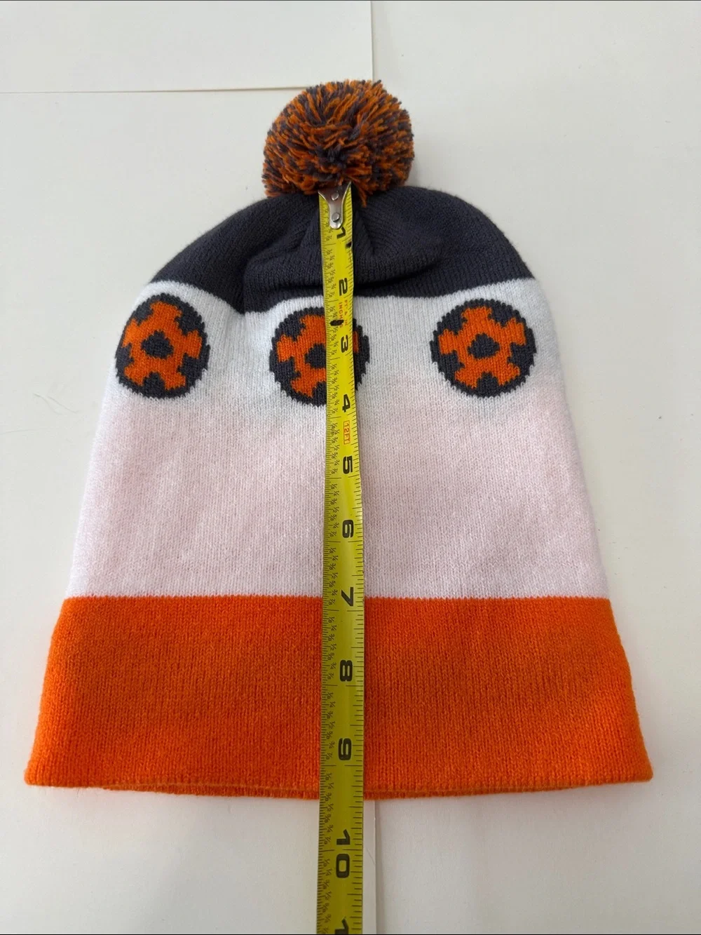 Soccer Shots Kids Orange & White Pom Knit Beanie